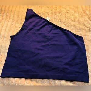 A New Day Ribbed One-Shoulder Tank – Purple – NWOT